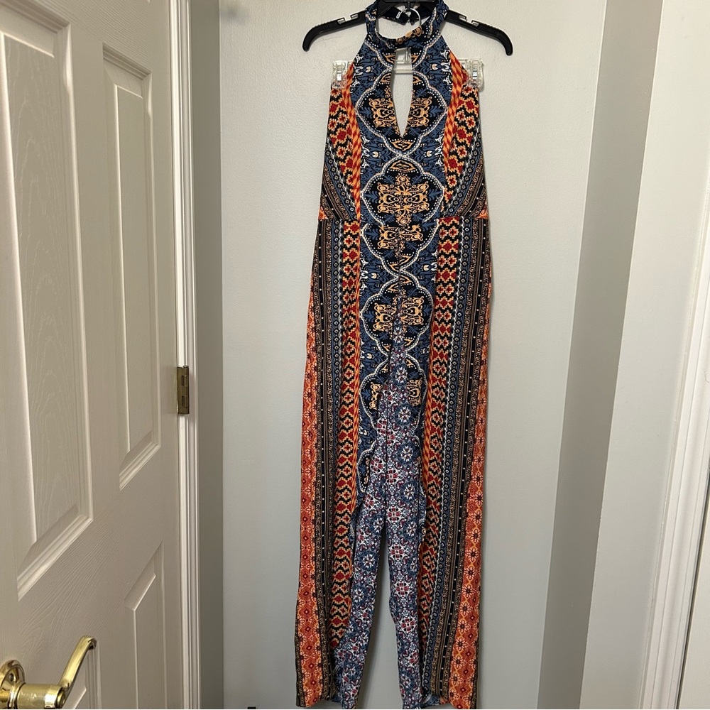 City Triangles Ladies Jumpsuit Open Leg Multicolor Size‎ 11 Boho Flowy Festival